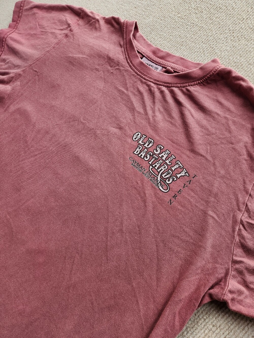 U.S. Vintage Men's M Red Caymen Islands Old Salty Bastards T-shirt